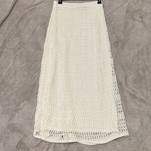 Theory Ivory Crochet Maxi Skirt